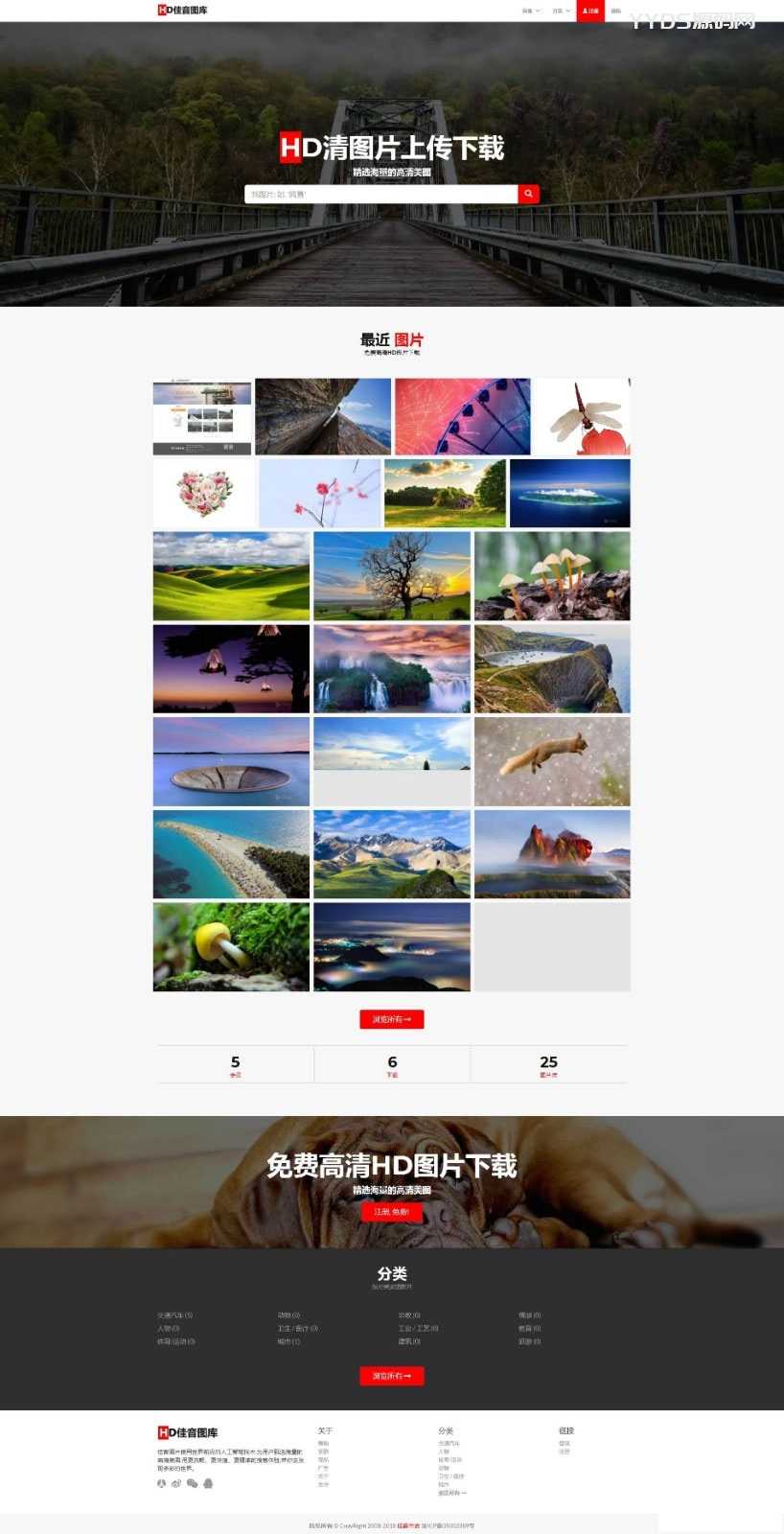 Laravel框架高清壁纸图库图片分享上传下载网站源码