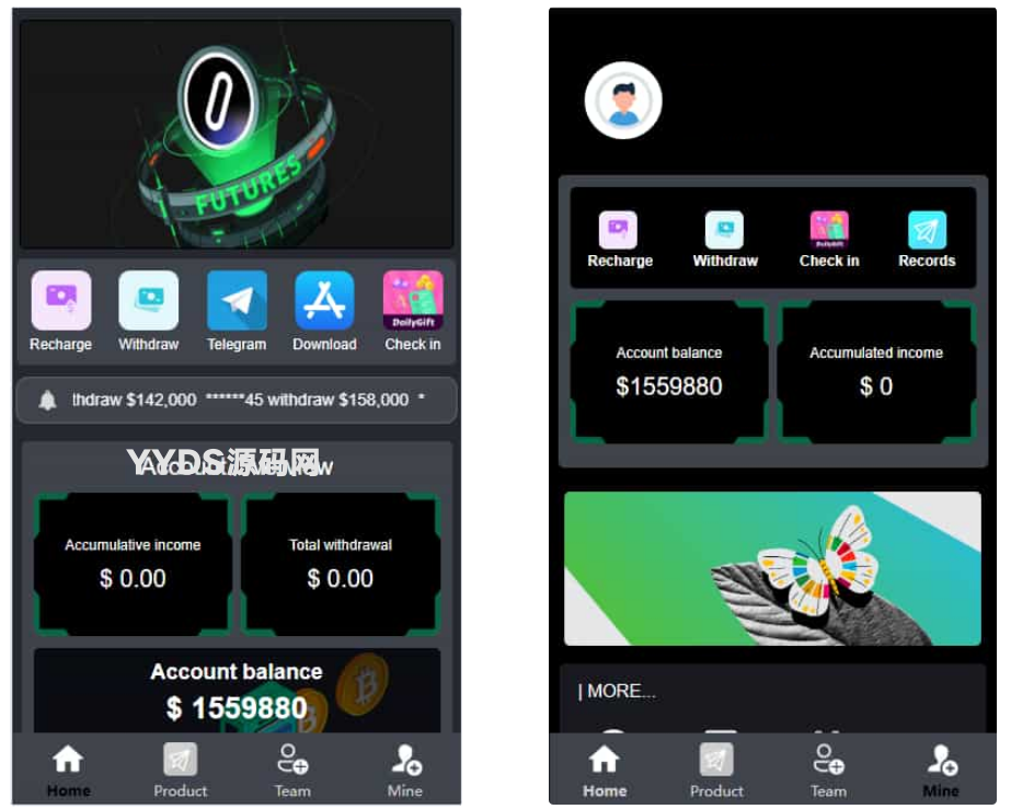 理财系统源码 虚拟币投资/礼物系统 可自定义产品