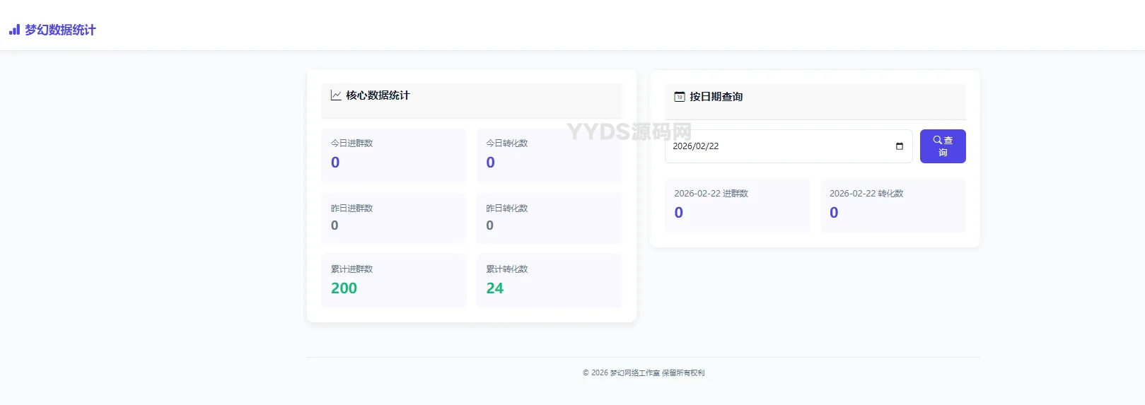 梦幻数据统计1.0 拉新推广可以后台指定数据的