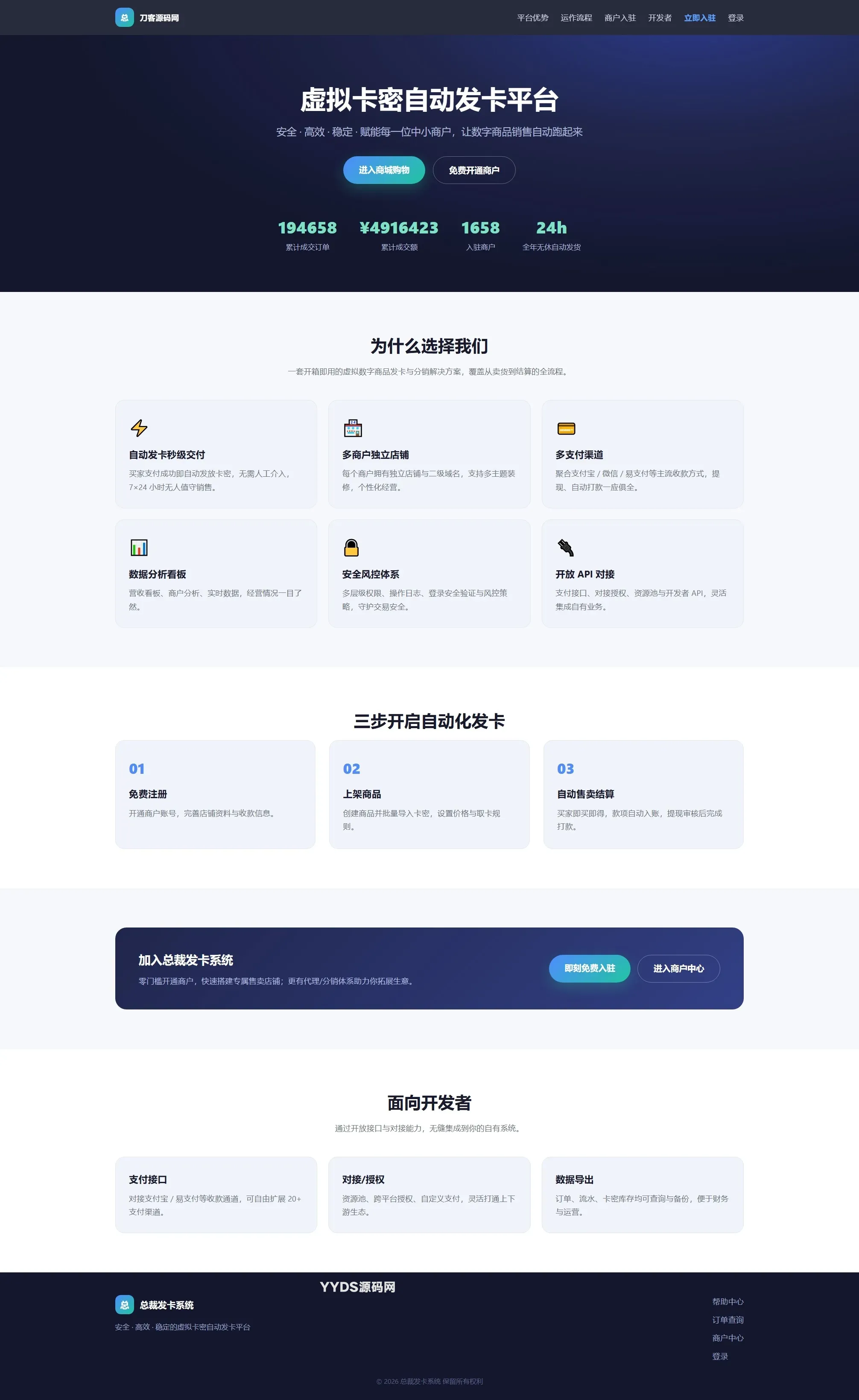 总裁自动发卡系统源码